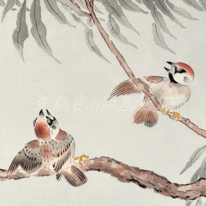 楽天市場】【公式】京都徳力版画館 徳力富吉郎 木版画 中版 小雀 (370