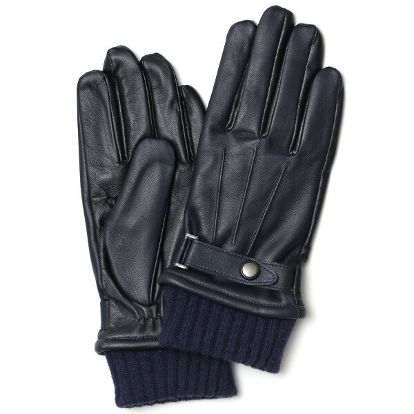 楽天市場】手袋 メンズ スマホ対応 レザーグローブ ベルト リブ付き