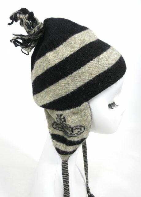 Vivienne Westwood ボーダーニット帽 耳当て 希少】VivienneWestwood