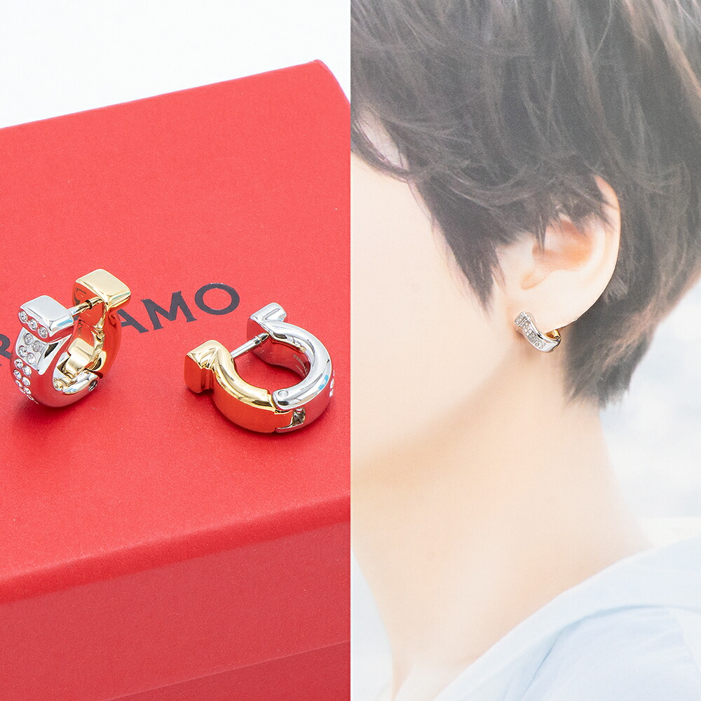 楽天市場】フェラガモ FERRAGAMO ピアス ガンチーニ クリスタル