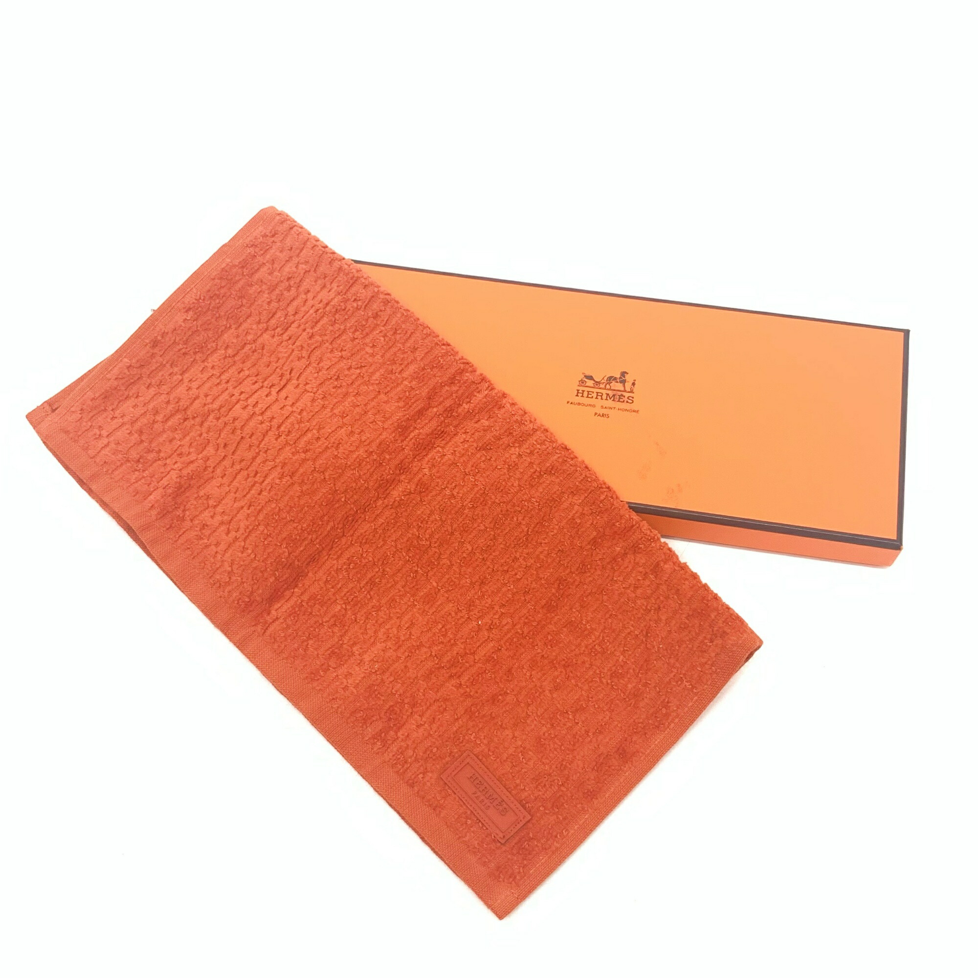 楽天市場】未使用品 HERMES エルメス タオル タグ付き Hロゴ オレンジ