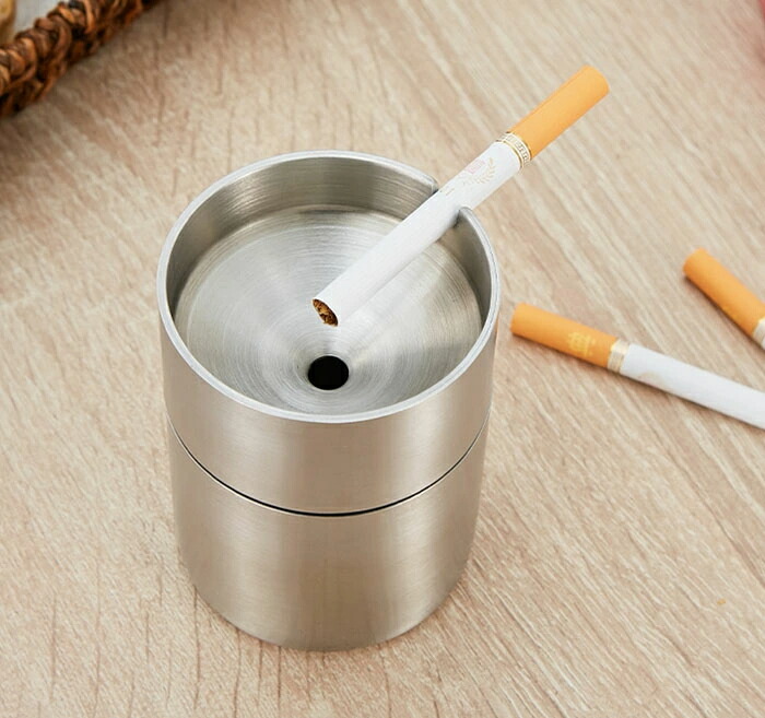 楽天市場】灰皿 金属製 車用灰皿 ステンレス 車載 ドリンクホルダー型