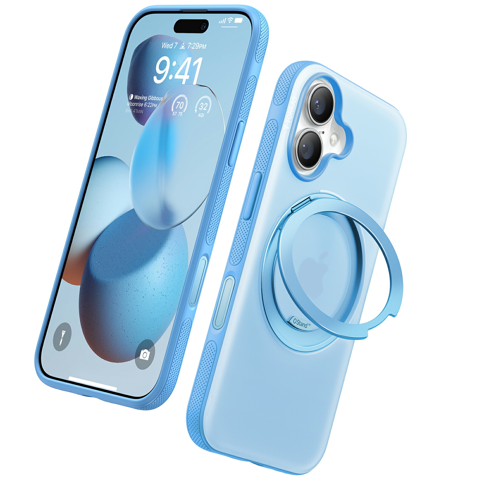 未使用品】TORRASスタンドケース iPhone17ProMaxライトブルー TORRAS