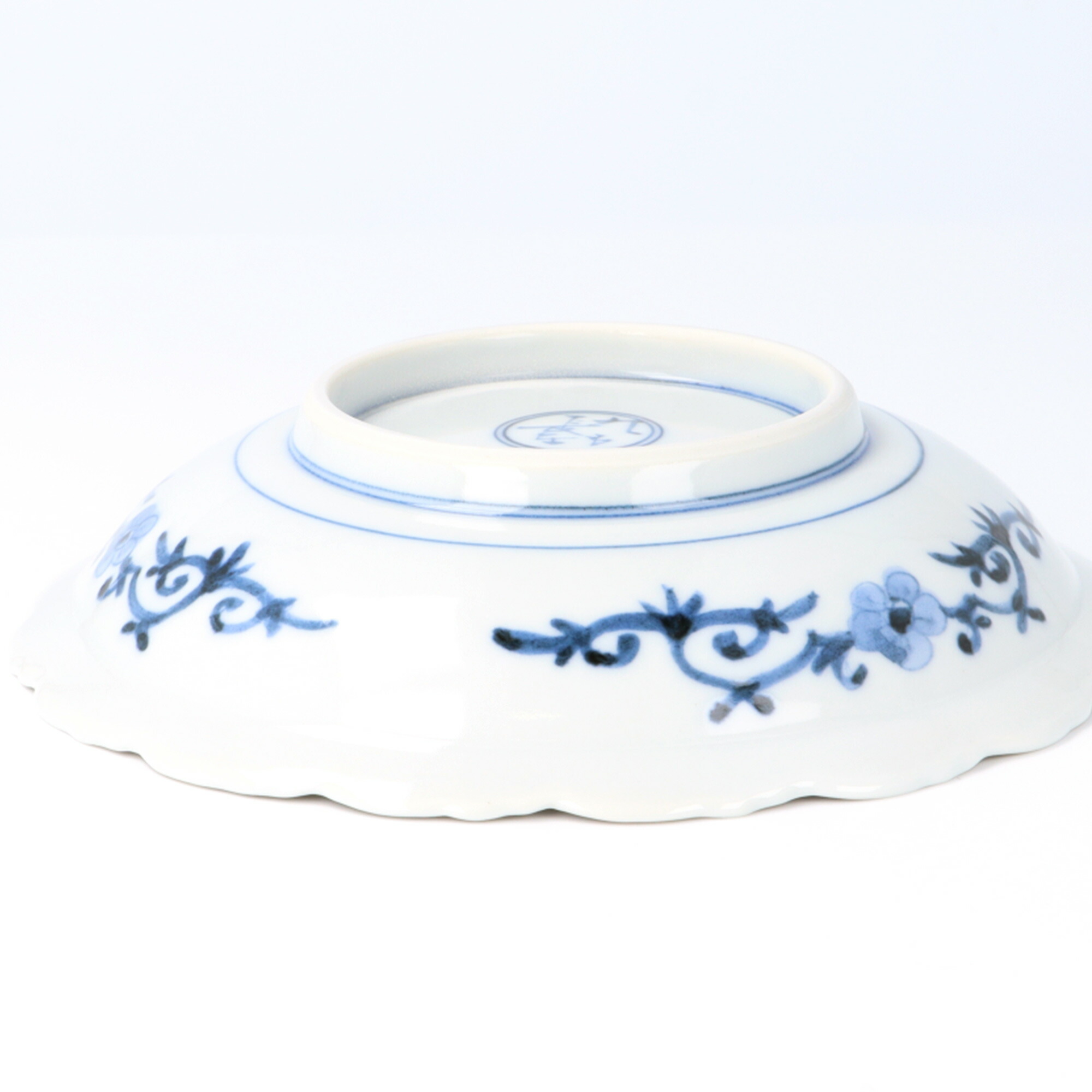 陶額 藍古九谷 山本長左 陶板 陶額 フィールド紋 九谷焼 宮内庁御用窯