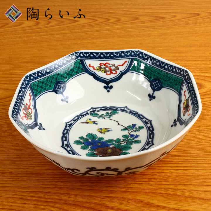 楽天市場】九谷焼 7号鉢 染付宝紋花鳥/青郊窯＜和食器 中鉢 盛鉢 人気