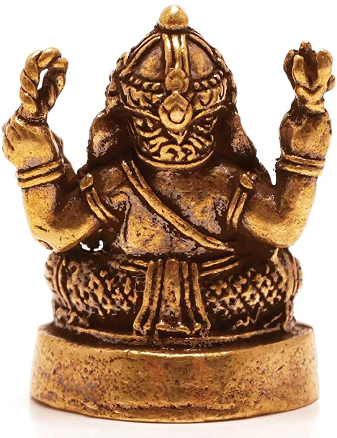 真鍮製 ガネーシャ像 約21㎝ 真鍮製ガネーシャ像：21cm ヒンドゥー教の
