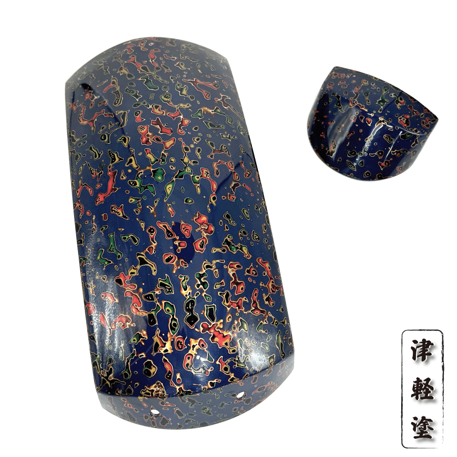 津軽三味線用、津軽塗り胴掛、浅葱グラデーション 津軽三味線用、津軽