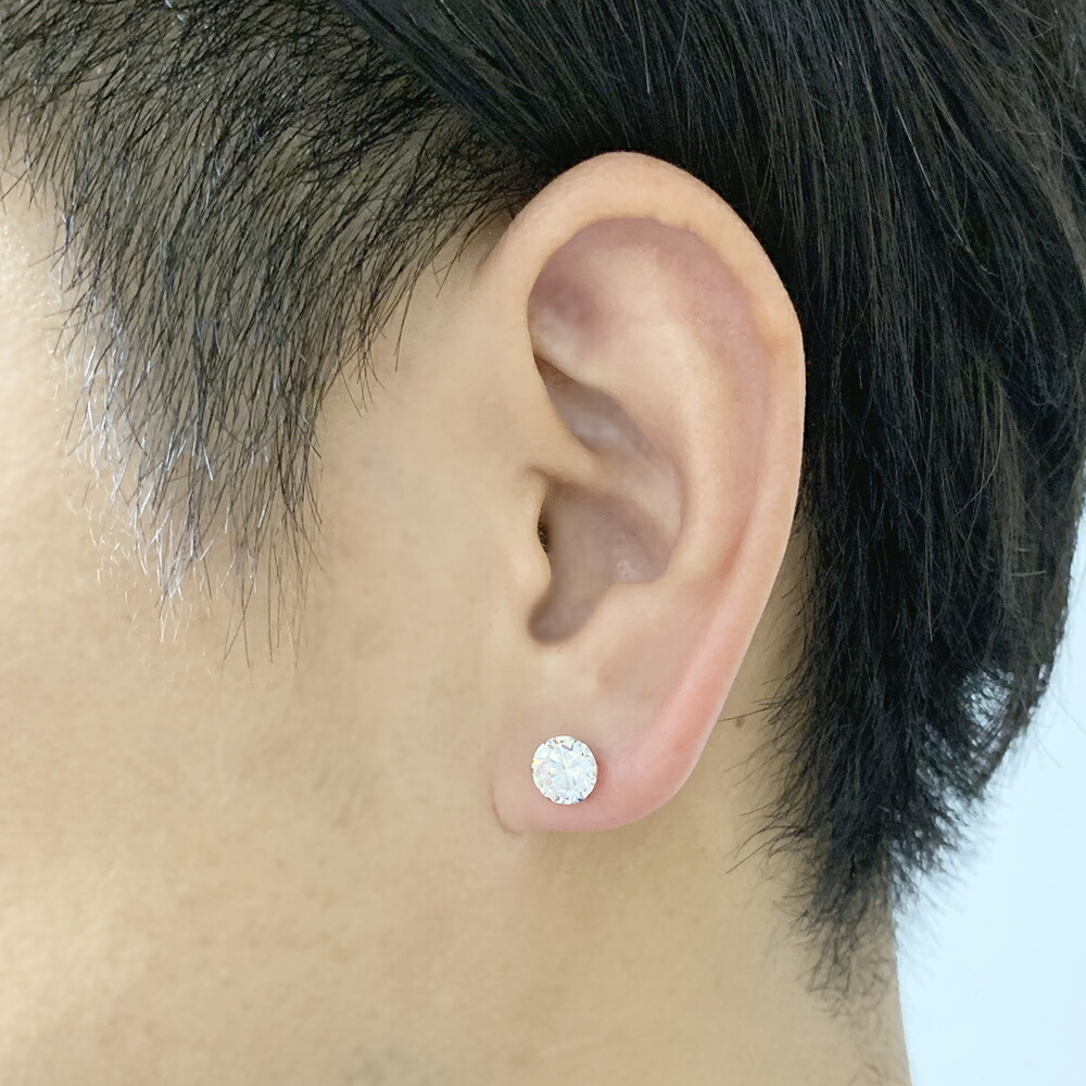 楽天市場】ピアス メンズ K14WG 一粒 スタッド ピアス【Gorgeous