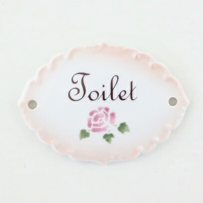 楽天市場】マニーローズ 陶器ドアプレート TOILET【トイレ/薔薇