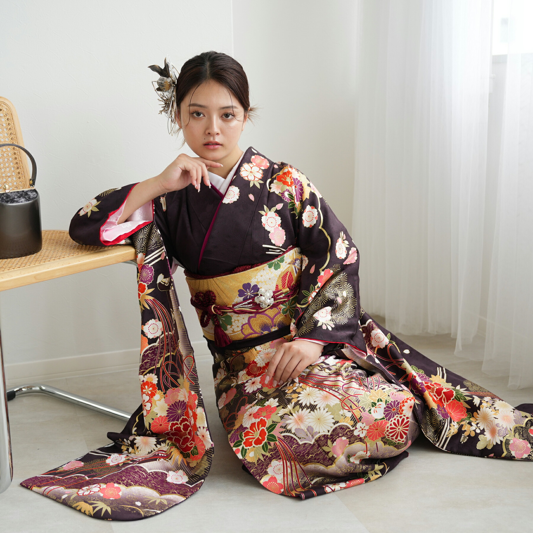 楽天市場】【レンタル】【振袖 正絹着物+正絹袋帯 21点セット 絵羽