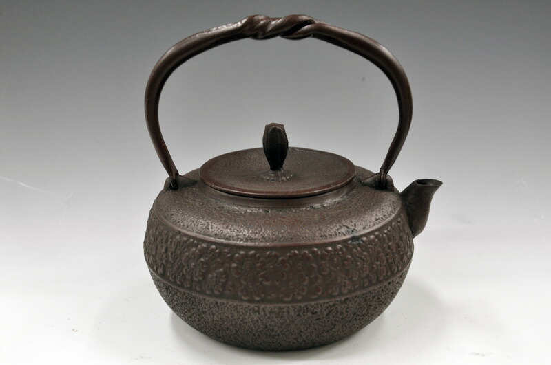 南部鉄瓶 鍋元造桜鉄瓶 【極上品】紙箱入り/お茶道具 新品】お茶道具