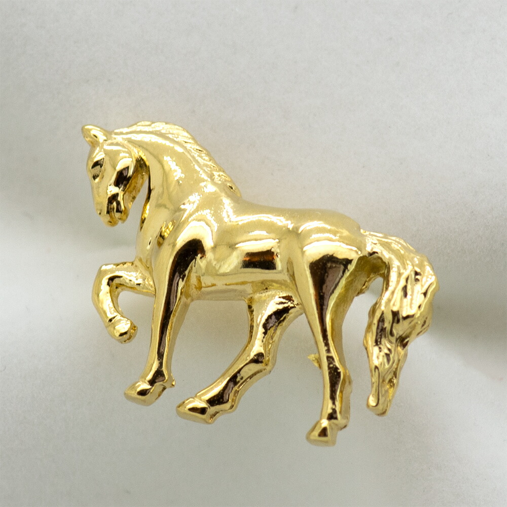 楽天市場】【選べる地金】馬 ピンブローチ K10WG/K10YG/K18WG/K18YG
