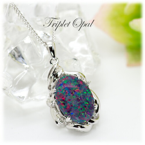楽天市場】トリプレットオパールペンダント SV925 : ubazakura