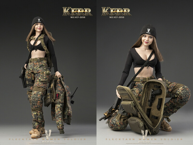 FLECKTARN KERR 1/6スケール女性兵士ミリタリー フィギュア FLECKTARN