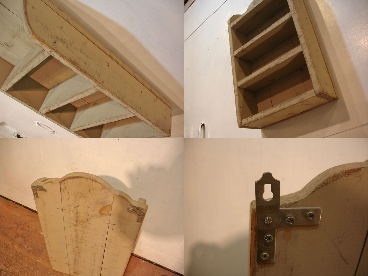 フランスアンティーク 古い木のウォールシェルフ 壁掛け 飾り棚 ラック