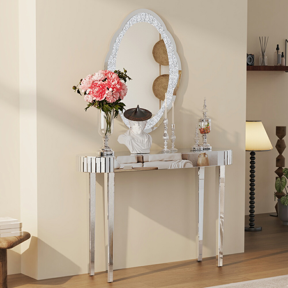 ハリウッドリージェンシーテーブル ガラストップコンソールテーブル