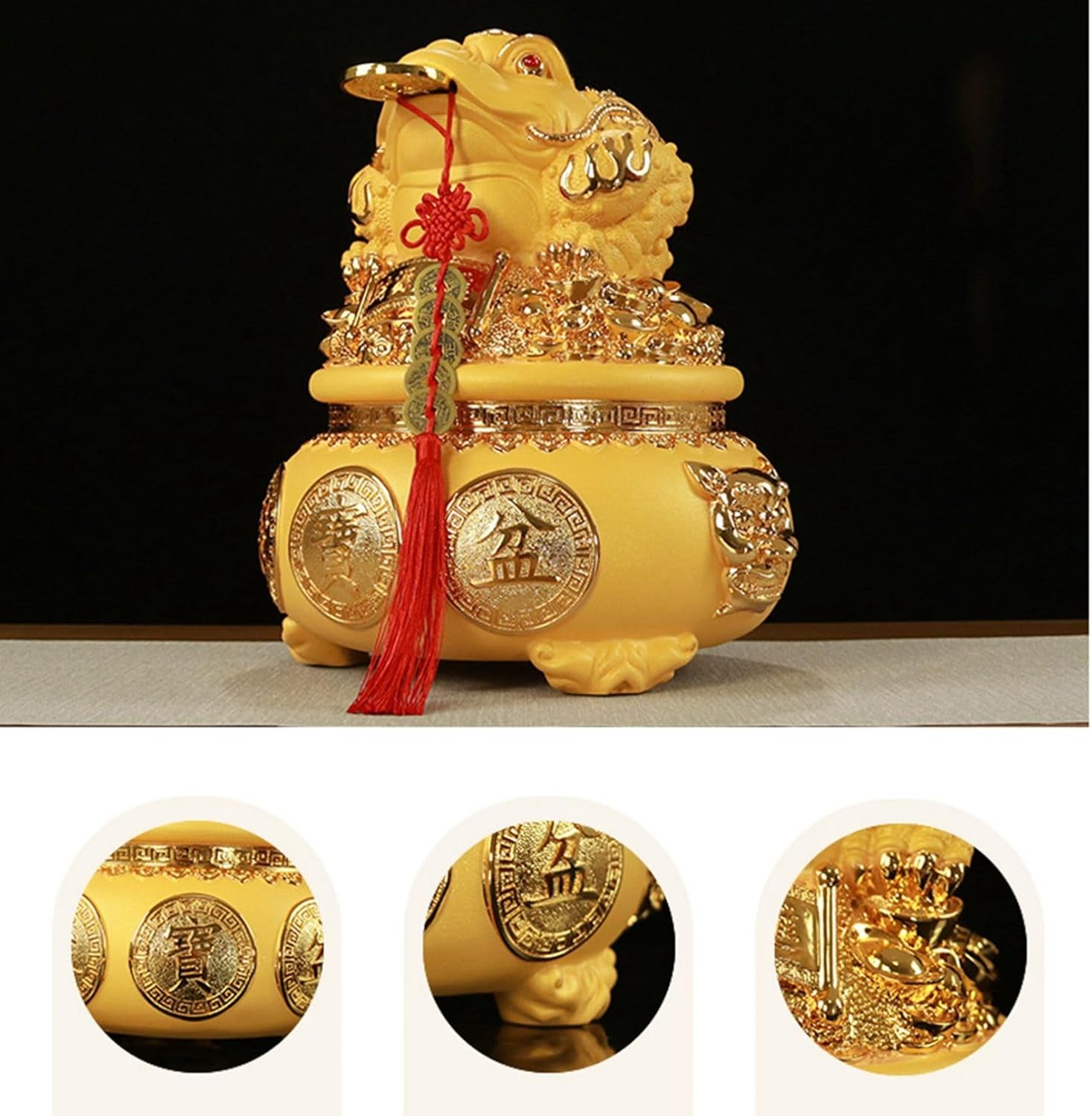 楽天市場】風水 置物 金蟾 三脚 銭蛙 カエル 聚寶盆 貯金箱 金運アップ