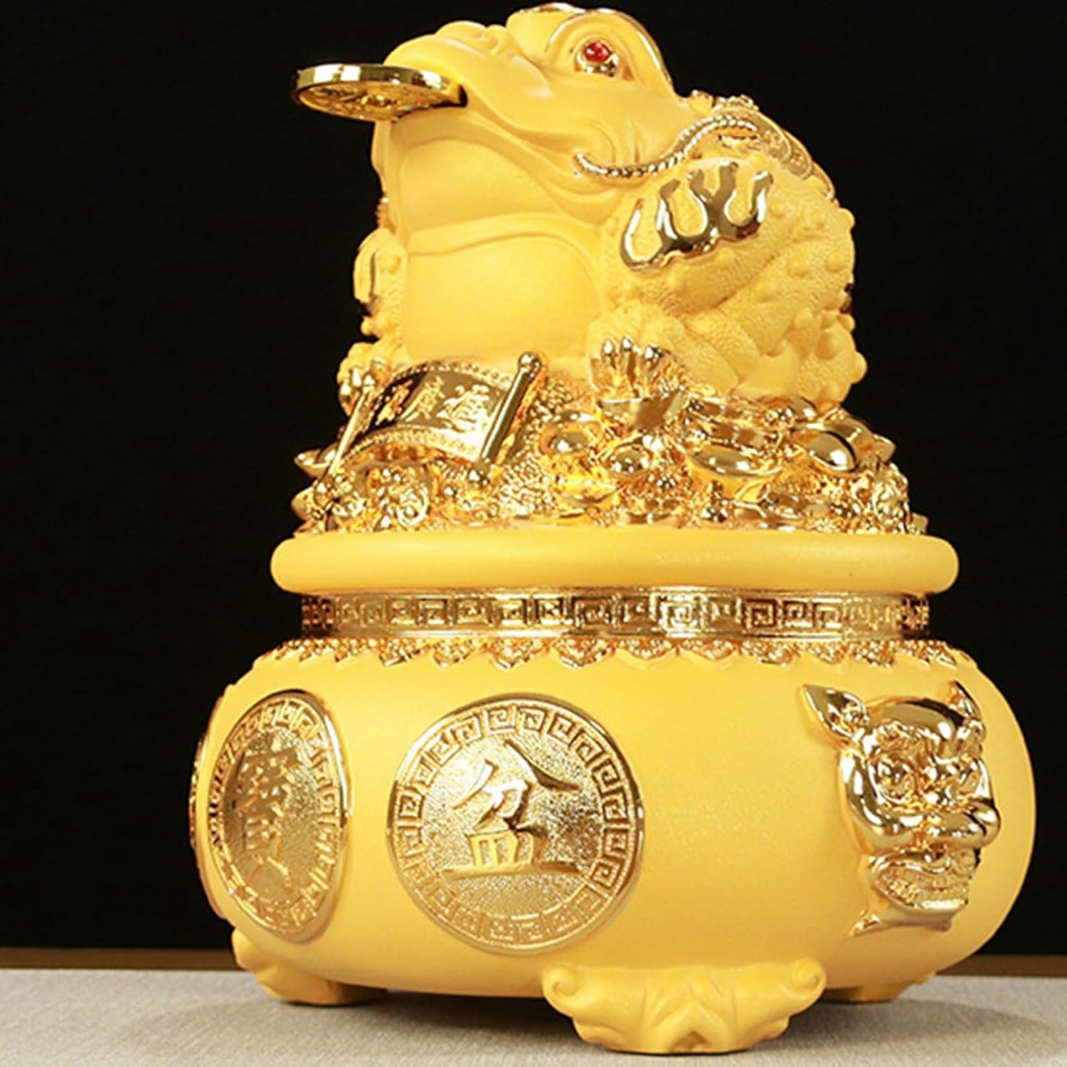 楽天市場】風水 置物 金蟾 三脚 銭蛙 カエル 聚寶盆 貯金箱 金運アップ