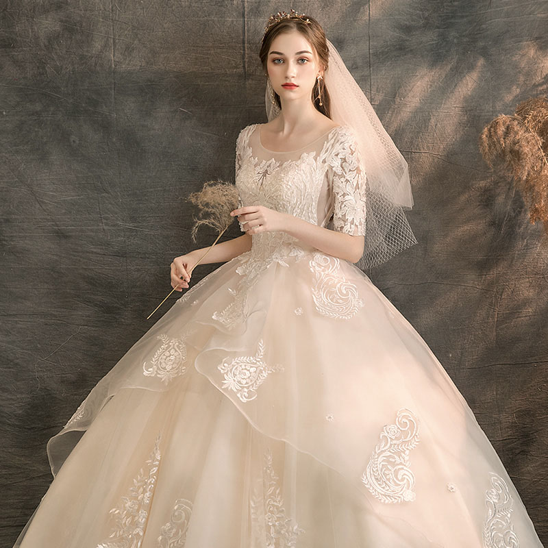 BHLDN 花ベージュ 長袖 ウェディングドレス BHLDN 花ベージュ 長袖