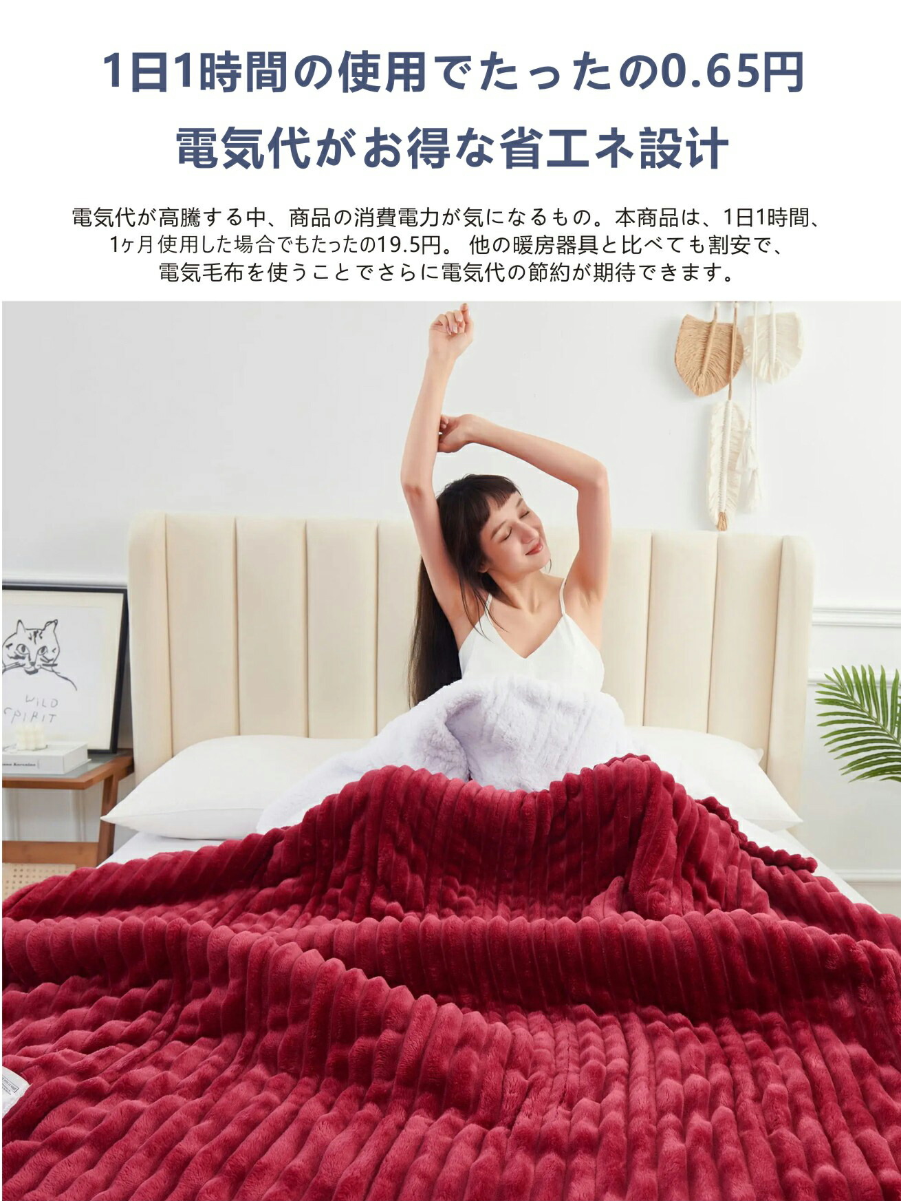 22日まで】Rocotto 電気毛布 厚手 140×200 ふわとろ ぽこぽこ 22日まで