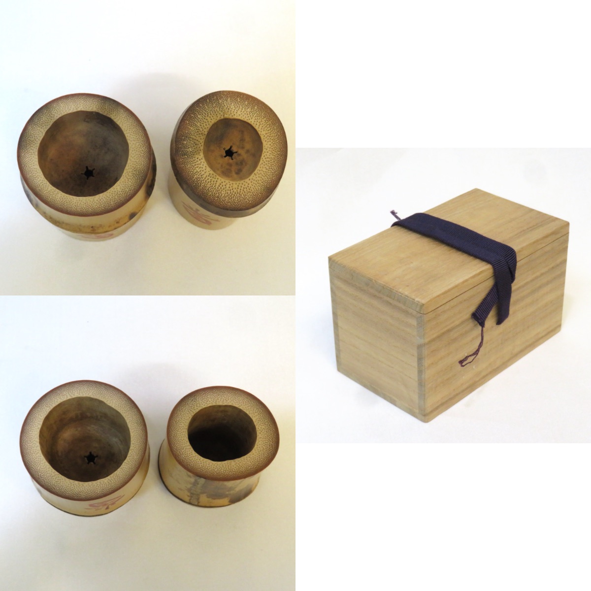 楽天市場】【中古】紫野 三玄院 藤井誡堂和尚 箱書 花押 竹 一双 蓋置