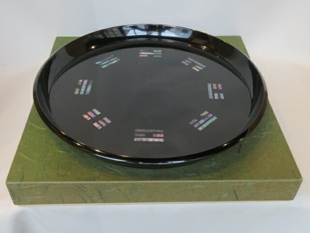 茶道具 八卦盆 螺鈿 箱付き 楽天市場】【茶道具/盆】 木乾本漆 八卦盆