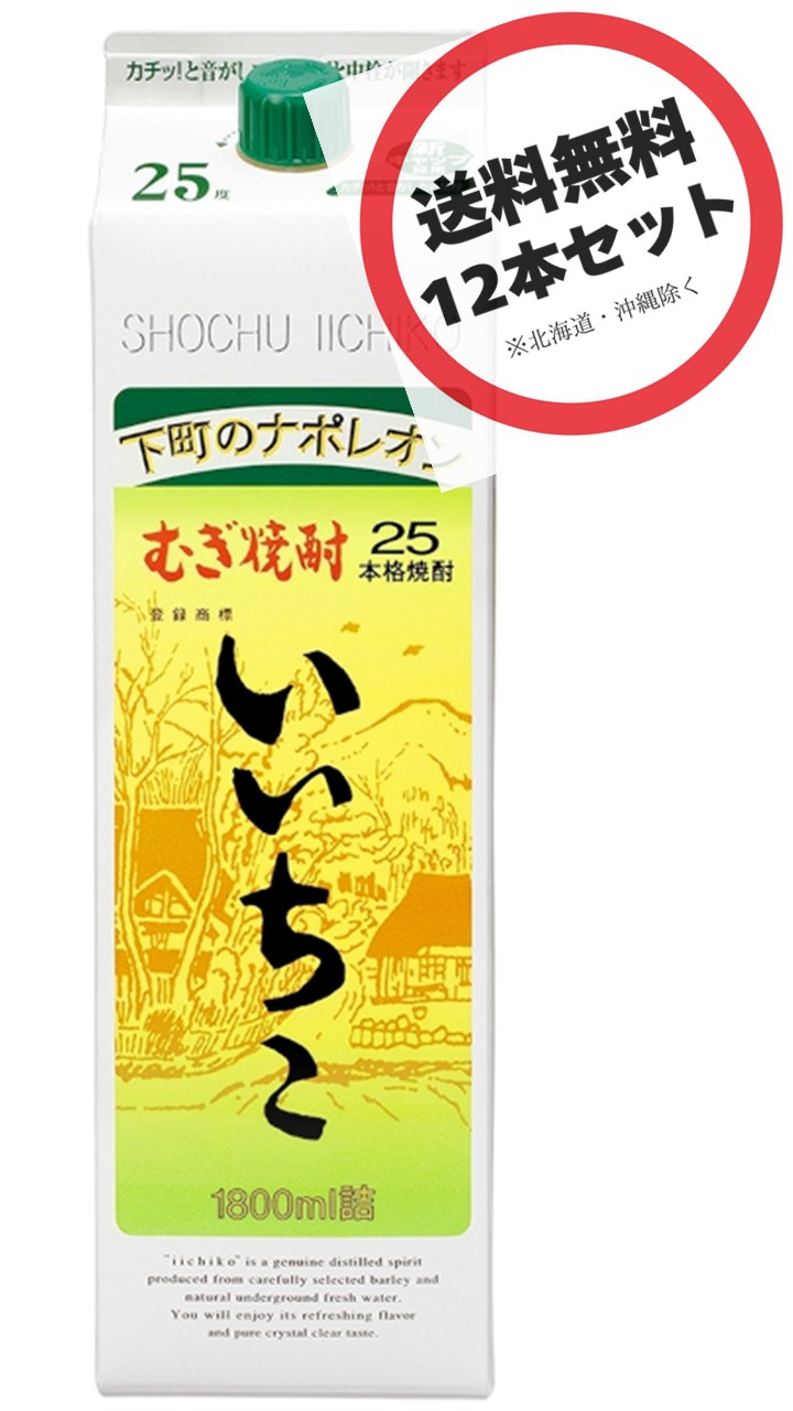 麦焼酎 いいちこ25°1800mlパック×6本 セール中 麦焼酎 いいちこ25