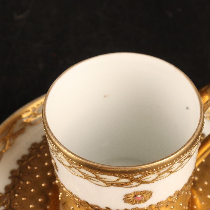 オールドノリタケ マルキ印 金盛花紋キャビネットカップ＆ソーサー 21