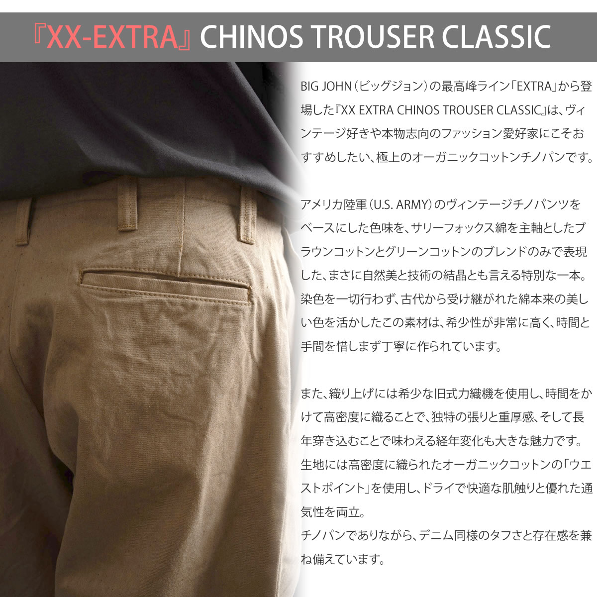 楽天市場】【茶綿「サリーフォックス」を採用】XX エクストラ チノ