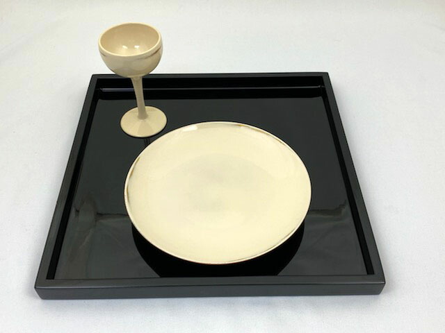 讃岐盆 超美品 木製彫刻模様入り 正方形 お盆 トレー5枚セット 讃岐盆