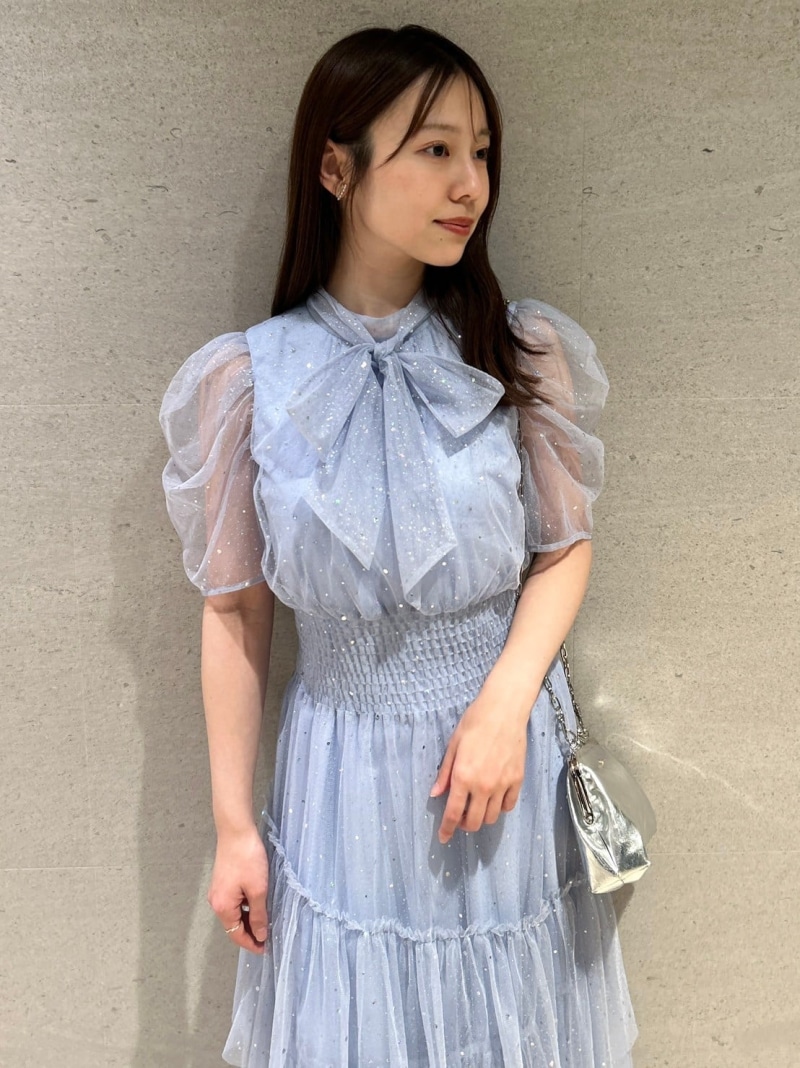 楽天市場】【限定サイズ】ハーフスリーブラメチュールドレス FURFUR