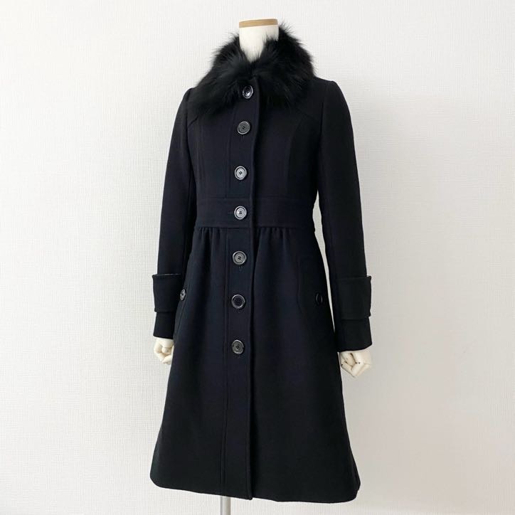 バーバリーブルーレーベル BURBERRYBLUELABEL ファー付きコート