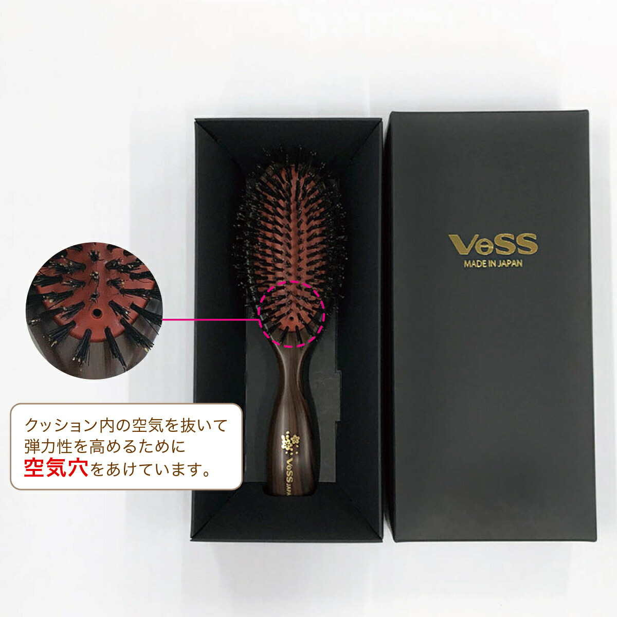 楽天市場】【 送料無料 】天然毛 100% クッションブラシ 豚毛 猪毛