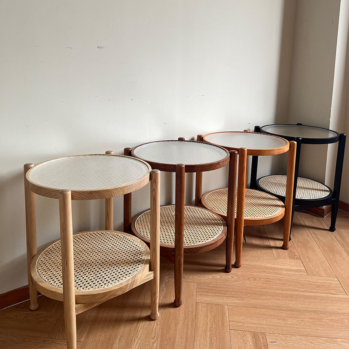 楽天市場】VeroMan ラタン編みサイドテーブル 2段サイドテーブル 収納