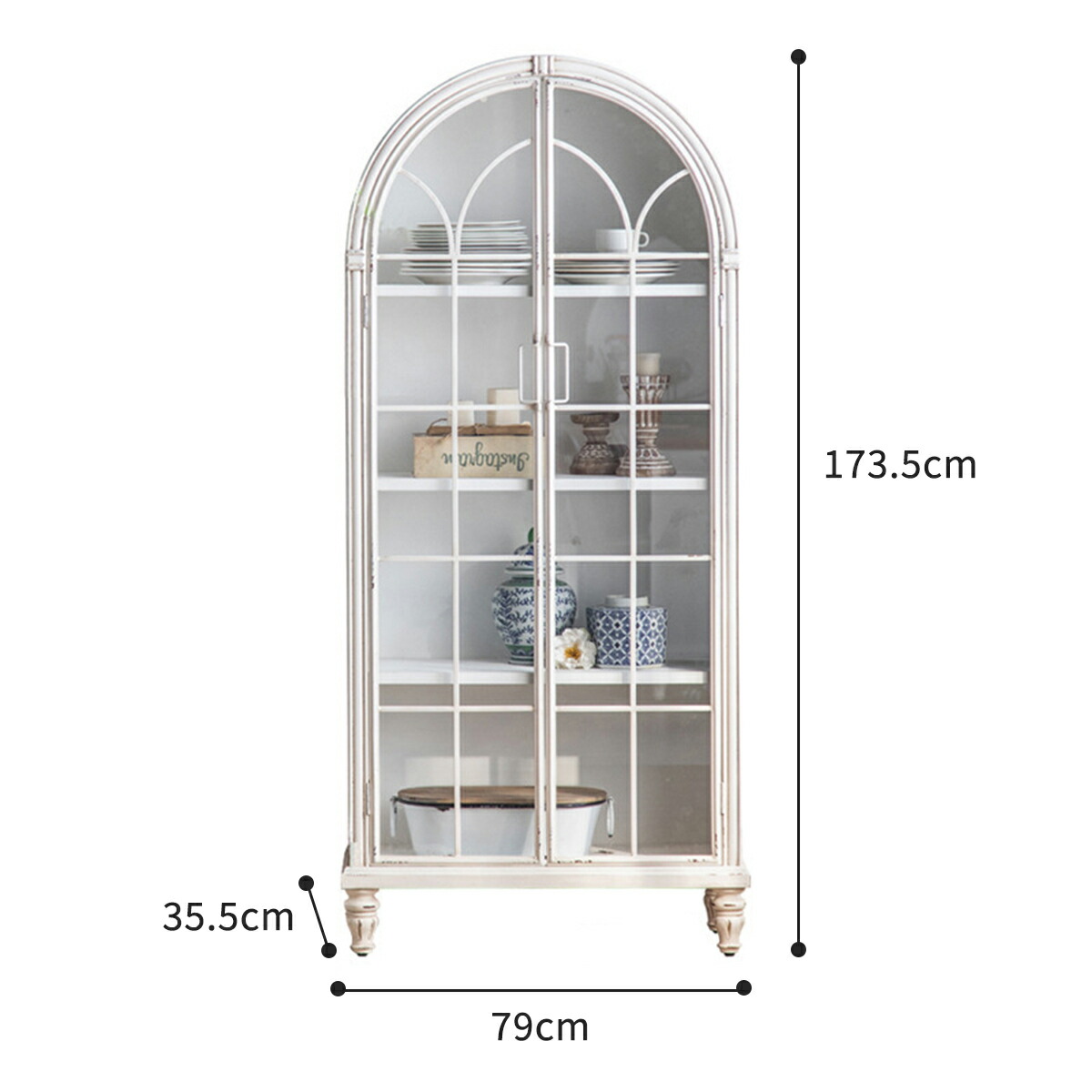 楽天市場】VeroMan 優雅なアーチ型キャビネット 収納とディスプレイを