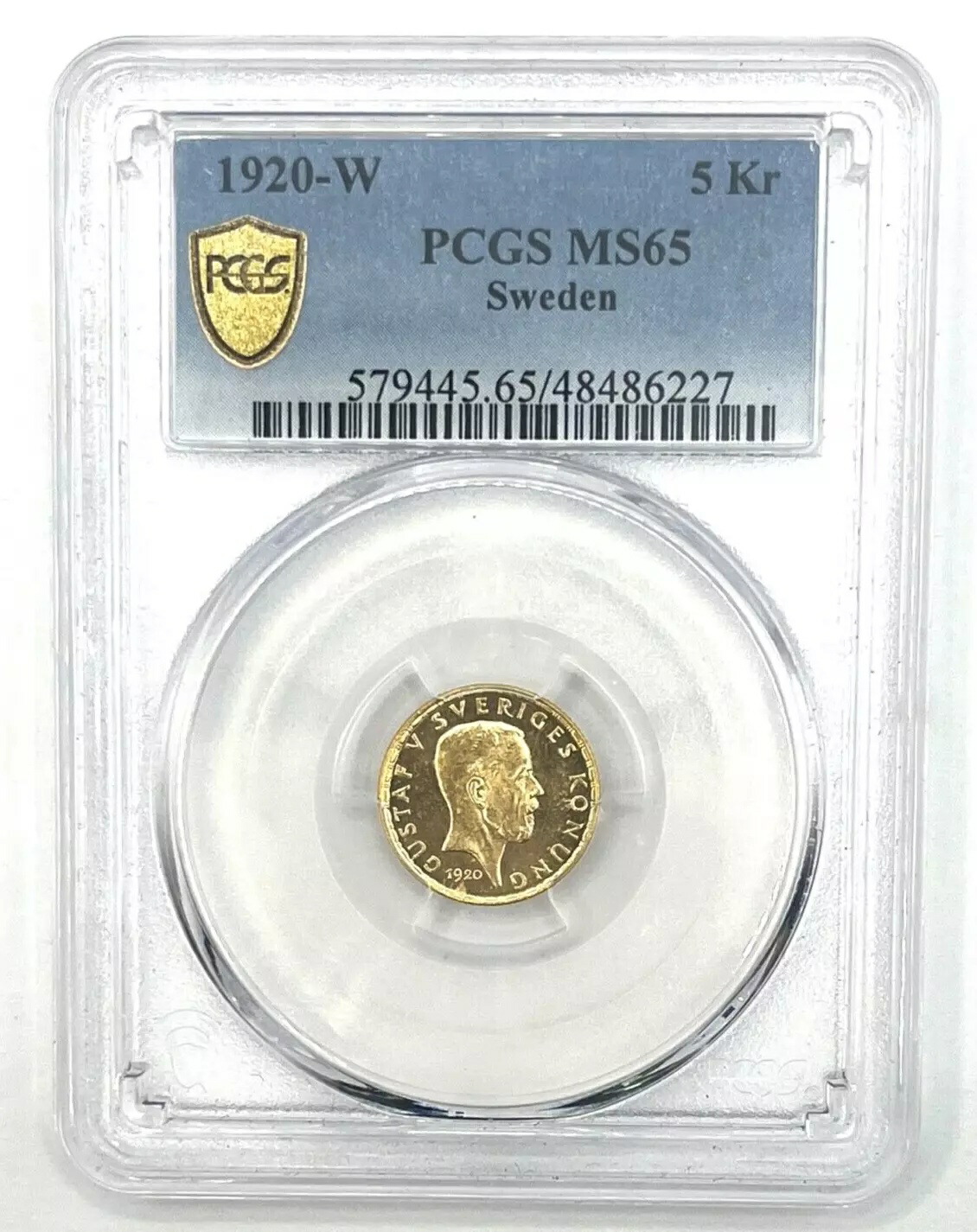 やっちゃん1920年スウェーデン5クローナ金貨☆MS65 やっちゃん1920年