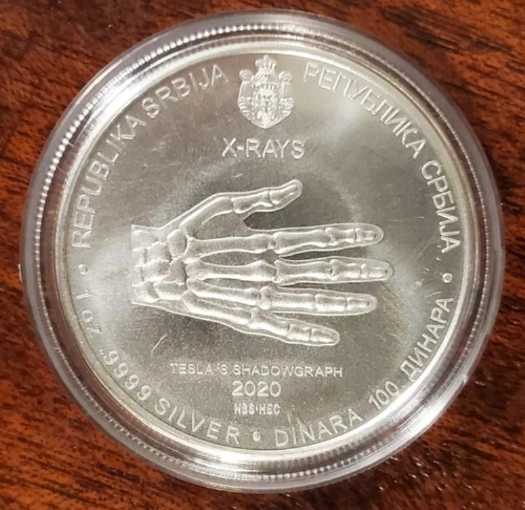 2021年 テスラ銀貨 プルーフver 1オンス 1枚 2021年 テスラ銀貨