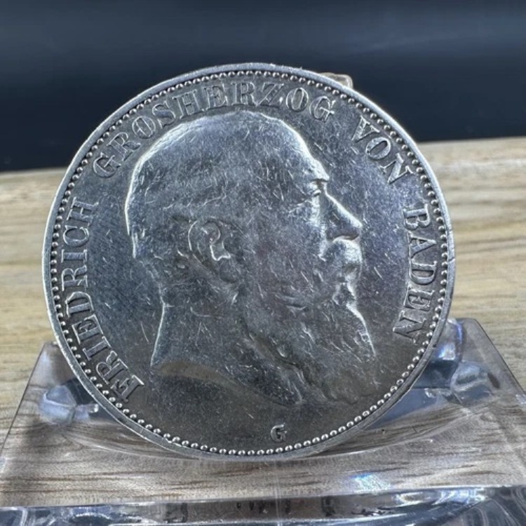 招*@様 1903年 ドイツ バーデン公国5マルク 銀貨 フリードリッヒ大公