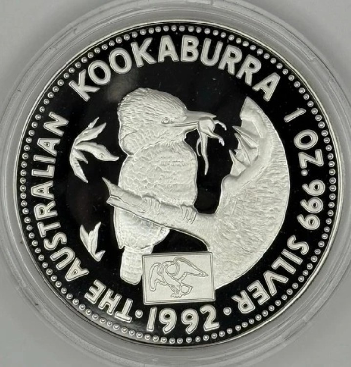 1992年 オーストラリア 1オンス 1ドル銀貨 プルーフ クッカバラコイン