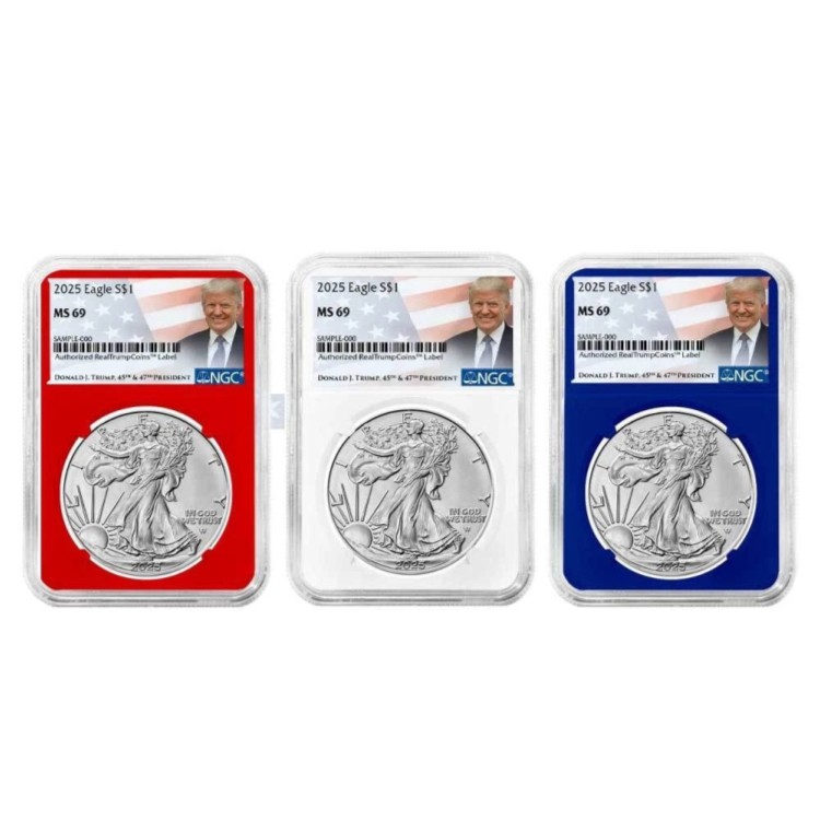 アメリカ2021年イーグル1ドル銀貨 トランプ赤ラベル NGC MS70ER 2021年