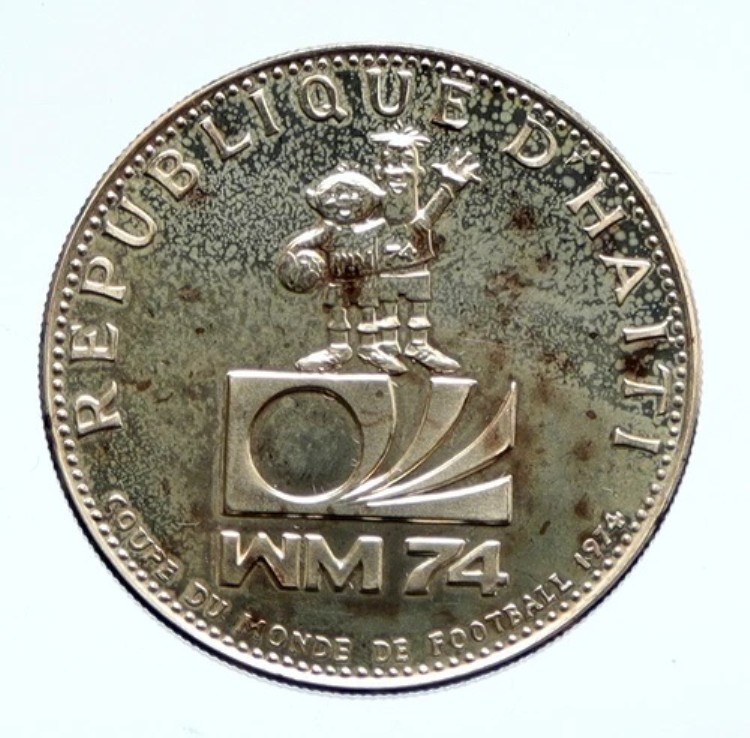 く*み様 1974年ハイチ FIFAワールドカップサッカー25 Gourdes銀 1973年
