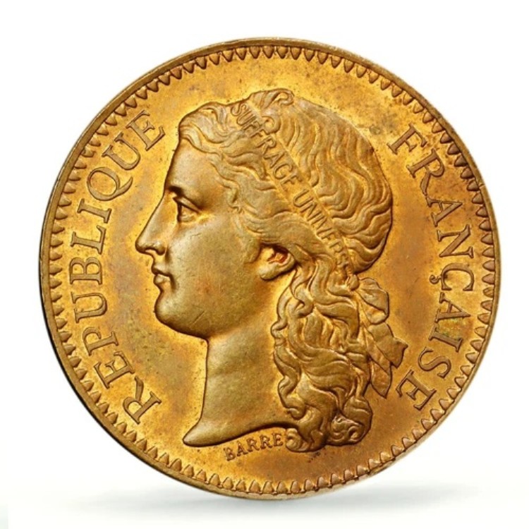 フランス万国博覧会 MS63 PCGS ブロンズトークンメダルコイン 1878年