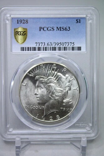 楽天市場】1928年ピースシルバードル PCGS MS63 ミントブラスト