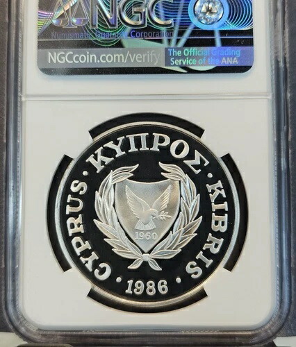 招*@様 1986年キプロス ポンドプルーフ銀貨ワイルドシープ - 鋳造13,0