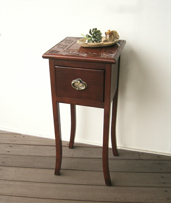 ヴィンテージ レッドオーク コンパクト テーブル サイドテーブル 花台