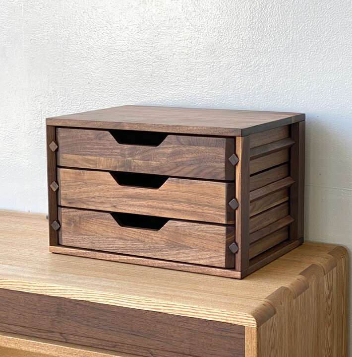 ☆サイズ変更可能☆A4丸穴21段引き出し⁄無垢材 木製書類