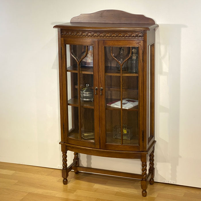 アンティーク ヴィンテージ ガラスキャビネット ディスプレイ 食器棚