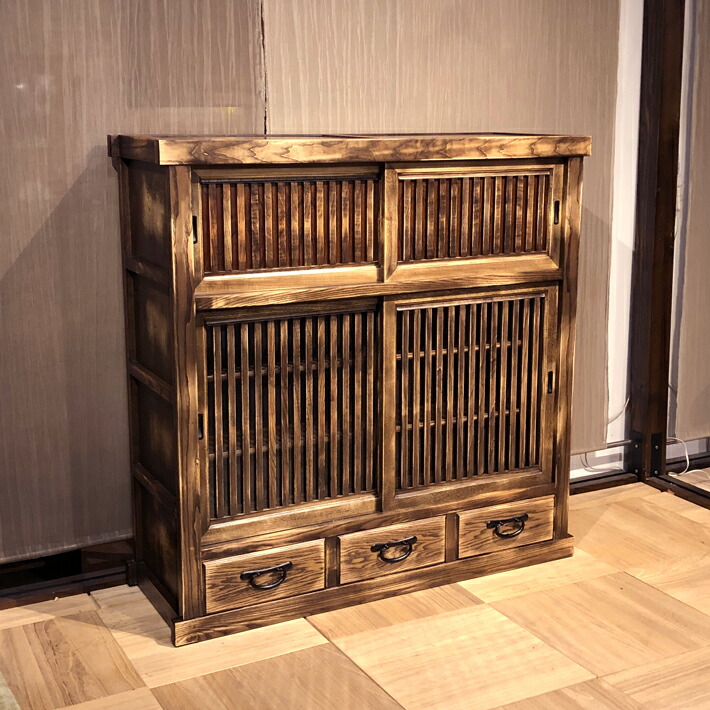 楽天市場】水屋 水屋箪笥 食器棚 和モダン 日本製 国産家具 レトロ