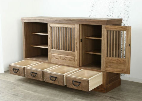 楽天市場】水屋 水屋箪笥 食器棚 和モダン モダン おしゃれ 日本製