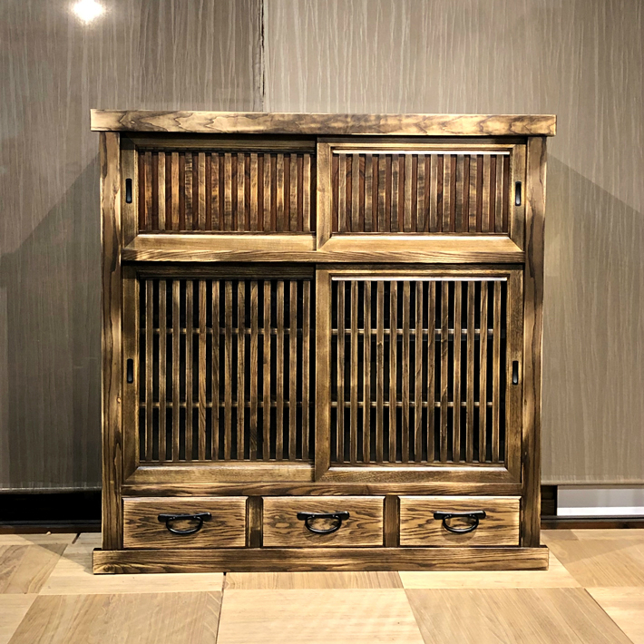 昭和レトロ 小型 高級飾り棚 茶棚 古民家 当時物 送料込 楽天市場